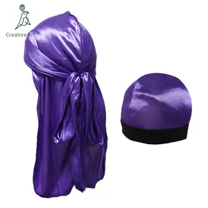 factory price Satin Biker Headwrap Pirate Hat Soft Satin Silky Hair Durag With Bonnet And Silky Men's Durag hot sale