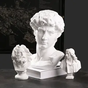 डेविड का प्रोफ़ाइल पोर्ट्रेट रेज़िन सजावट प्लास्टर प्रतिमा यूरोपीय मूर्तिकला हाथ से बने स्केच कला स्केच सजावट प्रो