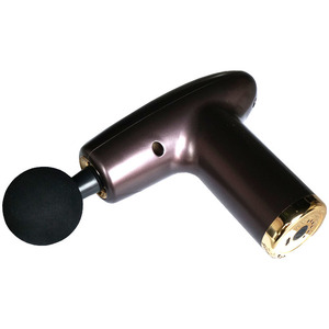 Mini pistolet de massage marron foncé, 12 niveaux de vitesse, moteur sans balais, rechargeable par USB, 5 têtes de massage, relaxation musculaire et fitness - Product Image 2