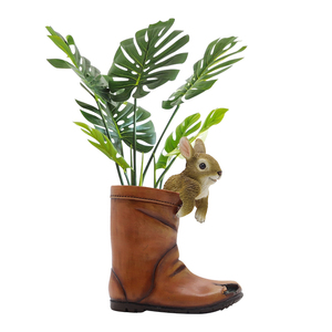 Custom Design Cute Rabbits Resin <strong>Cowboy</strong> <strong>Boot</strong> Vase <strong>Planter</strong>, Out Door Garden Decorations Polyresin Rabbit Animal <strong>Planter</strong> Flowerpot - Product Image 3