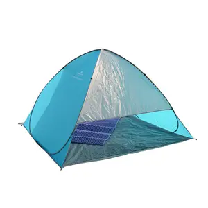 Vente en gros de tente de plage pour 1-2 personnes automatique légère ombrage ventilation enduit argent protection solaire camping tentes portables