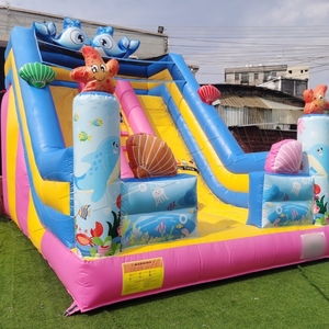 Nuevo Inflable Comercial de 6MX4M con Diseño de Mundo Submarino <span class=keywords><strong>Rosa</strong></span> para Niños - Product Image 2