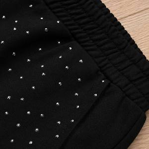 Custom Wholesale Cotton French Terry <b>Y2K</b> Streetwear All Over Rhinestone Bling Flare Leg Men's Sweatpants - Product Image 3