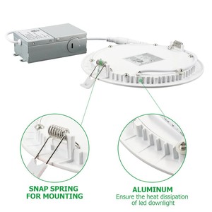 Plafonnier LED encastré moderne de <span class=keywords><strong>4</strong></span> pouces à couleurs sélectionnables pour un usage domestique Design mince, économie d'énergie 9W - Product Image 6
