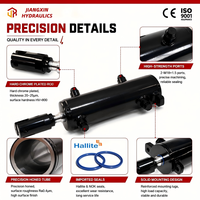 Vérin hydraulique rotatif à double effet Jiangxin en acier, alésage 63 mm, tige 22 mm, course 150 mm, 16 MPa, étanchéité Hallite, mécanisme d'oscillation CE