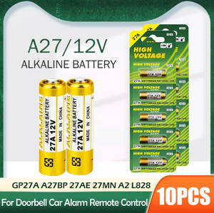 แบตเตอรี่อัลคาไลน์แห้ง10ชิ้น/ล็อต A27แบตเตอรี่12V สำหรับกริ่งประตูรถยนต์รีโมทคอนโทรล G27A MN27 MS27 <span class=keywords><strong>GP27A</strong></span> A27 L828 ALK27A V27GA - Product Image 3