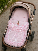 Couverture de poussette rose de luxe pour bébé avec broderie de lapin, sac de couchage pour bébé, couverture douce pour poussette et nid douillet pour nouveau-né