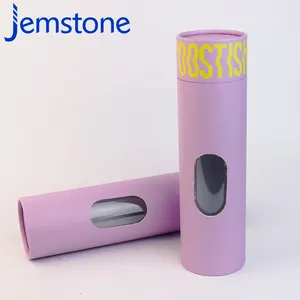 Custom Design Round Cylinder Cardboard Tube T Shirt Ties Scarf Gift Cylinder Paper Tube Packaging Box With Clear Pvc Window