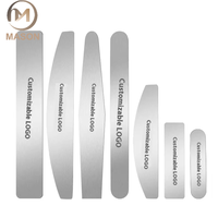 Mason Remplaçable Double Face 80 #   Lime à ongles en acier inoxydable en forme de cœur, design écologique MS-M8, 6x2,5 cm, avec patchs de ponçage