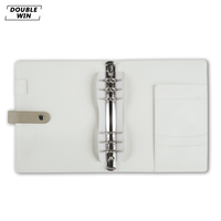 Luxe personnalisé A5 PU cuir 6 bague en argent feuilles mobiles Journal livre classeur planificateur portefeuille avec bouton pression porte-stylo