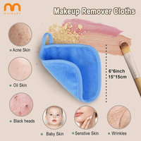 Serviette de visage démaquillante carrée en tissu microfibre à séchage rapide réutilisable multicolore de marque privée personnalisée de haute qualité