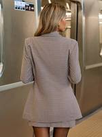 Ensemble deux pièces de luxe pour femmes actives : Manteau à manches longues et jupe, style formel élégant pour le bureau, coupe ajustée 100 %
