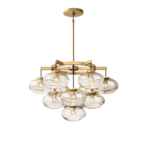 Lustre moderne en verre et laiton avec boules LED pour salon et <span class=keywords><strong>cuisine</strong></span>, 36 pouces - Product Image 1