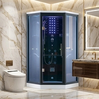 Cabine de douche vapeur moderne préfabriquée en acrylique avec cadre en alliage d'aluminium, design écologique