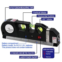 Niveau laser multifonctionnel avec kit de niveaux laser, ligne croisée standard et ruban à mesurer de 8 pieds