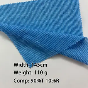 110G 90% Polyester 10% Rayon Siêu Mỏng Tencel Gân Vải Đàn Hồi Thoáng Khí Dệt Kim Gân Vải Hàng Đầu Vải