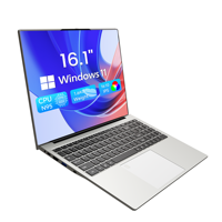 Nouvel ordinateur portable professionnel 16,1 pouces en plastique, vente en gros d'usine, pas cher, Windows 11, Intel 4 cœurs 1,7 GHz, SSD Full HD IPS, caméra anglaise