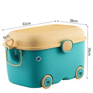Thùng Đựng PP Hộp Đựng Hoạt Hình Cho Trẻ Em Có Bánh Xe Hộp Đựng Đồ Chơi Tùy Chọn Nhiều Màu Hình Hoạt Hình Dễ Di Chuyển - Product Image 1