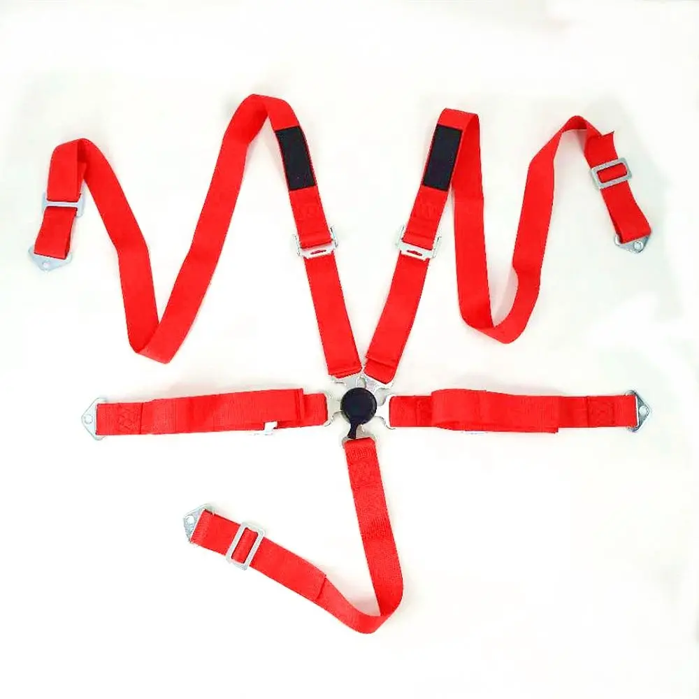 5 Point Harness Belt Car Safety Belt Rubber Customized Logo 2 Inch Quick Release Red/schwarz 10 PCS CN;ZHE 4005 JBR Red