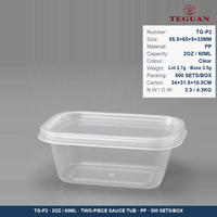 Boîte à lunch moderne scellée jetable en PP de qualité alimentaire Teguan TG-P2 2 oz, conteneur de stockage de sauce bento