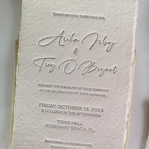 Tarjeta <span class=keywords><strong>de</strong></span> Invitación <span class=keywords><strong>de</strong></span> Boda Elegante y Sencilla Personalizada, Impresión Tipográfica Refinada para Ceremonia <span class=keywords><strong>de</strong></span> Matrimonio Moderna, Fiesta, Recepción, Evento Especial - Product Image 5