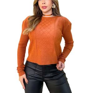 Suéter nuevo Suéter de mujer Cuello redondo Suéteres de manga larga Suéter Gráfico de punto para mujer Proveedor de Bangladesh - Product Image 5