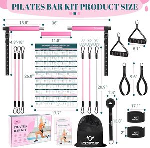 MR Tragbares Latex-Pilates-Stangen-Set mit Widerstandsbändern für Männer und Frauen, Multifunktionales Heimtrainingsgerät - Product Image 6