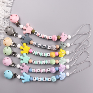<span class=keywords><strong>Attache</strong></span>-sucette en silicone pour bébé de 0 à 12 mois, motif éléphant, support de dentition apaisant, jouet à mâcher, factice avec chaîne inspirée des animaux - Product Image 1