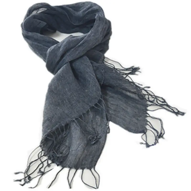 BLUE PHOENIX einfarbig Leinen Langhals Schal Schal für Dame Sommer Frauen Hijab umwelt freundliche Luxus Schals Großhandel