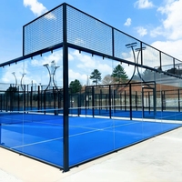 Pista de Pádel Profesional Clásica de 10x20m, Pista de Pádel Exterior de Buena Calidad con Césped Artificial para Tenis de Pádel
