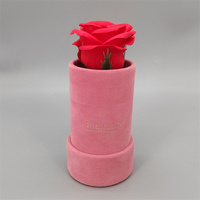 Boîtes cadeaux personnalisées en or et rose, rondes, à motif floral, pour la Saint-Valentin, avec papier carton recyclé et estampage à chaud