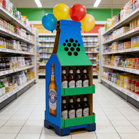Présentoir à vin portable et pliable en PVC ECO-DISPLAY, support rotatif pour bouteilles d'alcool, pour la promotion en magasin de détail