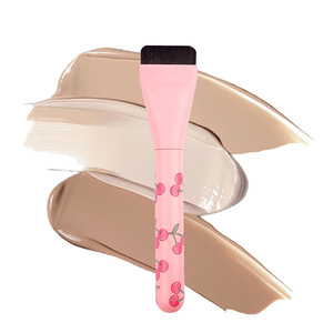 Ultra Thin Flat Foundation Brush Nylon Bristles Cherry Print Handle Concealer Detail Blending Tool - Product Image 1