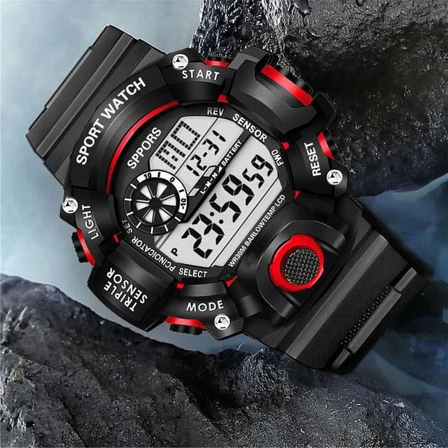Luxury Men's Sports Digital Analog Watch Electronic Sports Watch Luminous Digital Display Watch