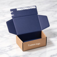 Boîte d'expédition portable haut de gamme en kraft avec logo personnalisé, bande adhésive pelable et scellable, emballage cadeau bicolore avec gaufrage