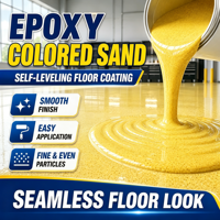 Peintures pour sols en sable coloré, haute brillance, imperméables, auto-nivelantes, époxy bicomposant, revêtement de sol intérieur/extérieur pour