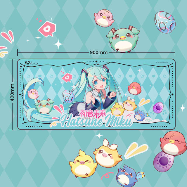AKKO Hatsune Miku Waterproof Fabric Gaming Mouse Pad Large 900x400mm for Computer Gamer Keyboard and PC Desk