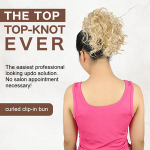 Julianna แฮร์พีซผมสังเคราะห์ kanekalon Futura <span class=keywords><strong>สั้น</strong></span> dalia <span class=keywords><strong>ผม</strong></span>ต่อผมหางม้าแบบยุ่ง - Product Image 2