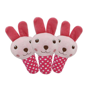 New Cartoon Animal Shaped Squeaky Dog Chew Toys Durable <b>Plush</b> Bite-Resistant Molar Toy Rose Red Stick Rabbit for Pets - Product Image 1