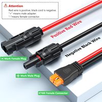 Adaptateur XT60 XT60i 12AWG, connecteur photovoltaïque, courant 30A, câble d'alimentation pour panneau solaire, stockage d'énergie, cuivre pur, faisceau de câbles IP67