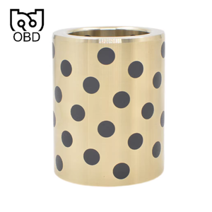 جلبة/شفة/لوح/حلقة ذاتية التشحيم من البولي تترا فلورو إيثيلين (PTFE) منخفضة الصيانة، جلبة نحاسية مدمجة بالجرافيت، جلبة نحاسية 10 مم بدون زيت - Product Image 1