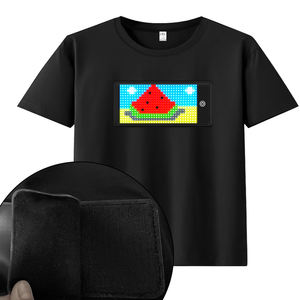 T-shirt led lueur dans le noir pour une fête, t-shirt led lumineux, panneau led rechargeable USB, t-shirt led de contrôle par application intelligente - Product Image 4