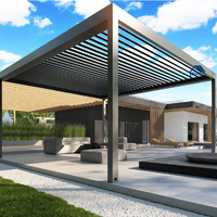 Pergola à persienne électrique motorisée Pergola à persienne en aluminium Bioclimatique Toit Pergola extérieure murale 6x4 en aluminium