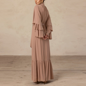 Robes à col bénitier pour adultes de haute qualité Abaya Robes de soirée à manches longues Service OEM Tuniques pour femmes musulmanes - Product Image 5