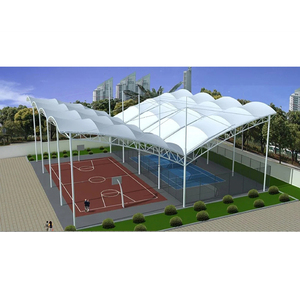 Structure de Toit en Membrane Tendue en Acier pour Terrains de Tennis Extérieurs, Abri de Protection Solaire Sportif en Tissu PDVF pour Stades - Product Image 2