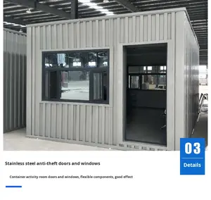 Cabine <span class=keywords><strong>de</strong></span> sécurité mobile, poste <span class=keywords><strong>de</strong></span> garde extérieur avec panneau sandwich (produit fini en stock) pour usage <span class=keywords><strong>de</strong></span> bureau/centre commercial - Product Image 4