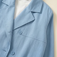 Ensemble Abaya Ouverte Moderne avec Blazer pour Femme, en Mélange de Lin, Tenue Coordonnée, Fournisseur de Mode Pudique OEM Marque Privée