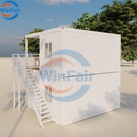 Maisons conteneurs préfabriquées détachables WinFair Japon 20 pieds, 2 chambres, en verre, à faible coût, à vendre, double étage, préfabriquées / Casa Container
