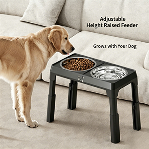 High Quality Adjustable Height Raised Dog Bowls <strong>Set</strong> with Stainless Steel Food Water Bowls Foldable Pet Feeder Pet Dog Bowl - Product Image 2