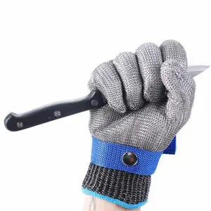 Sıcak satış örgü paslanmaz çelik kasap el tel kesmeye dayanıklı eldivenler emniyetli iş eldiveni et kesim için